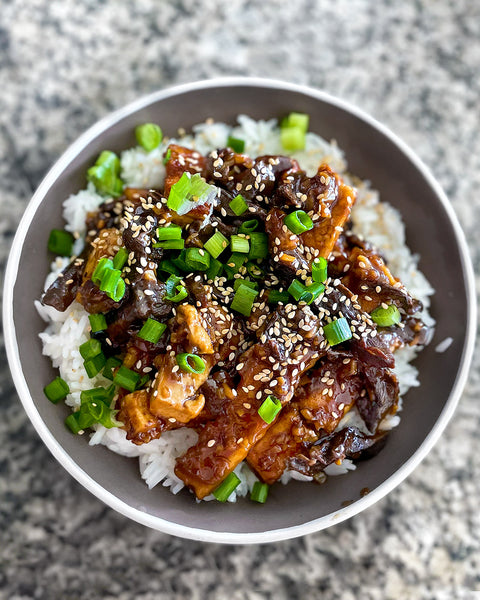 Tofu & Dry Mushroom Stir-Fry