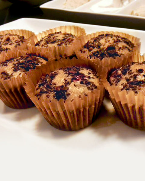 Vegan Blueberry Muffins with Cacao Nibs
