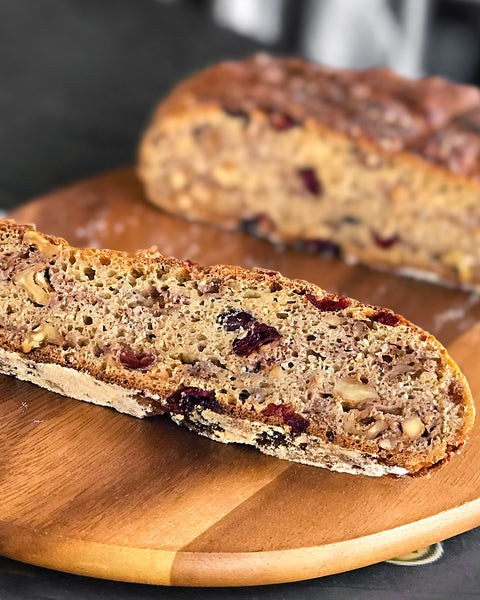 Walnut Cranberry Bread with Lupin Flour