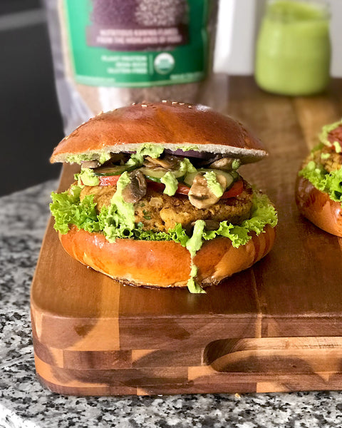 White Bean Burgers with Kaniwa Flakes