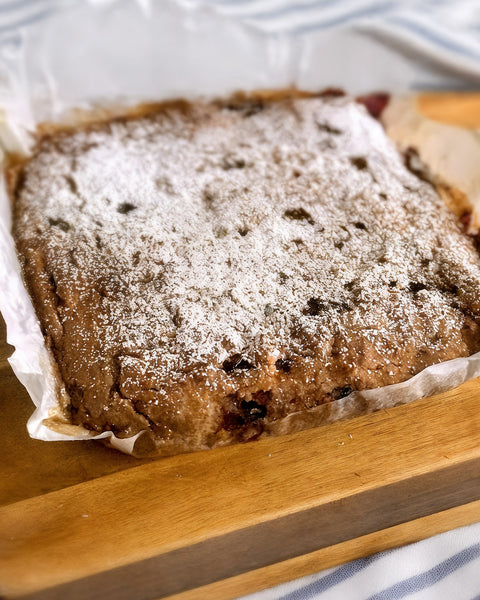 White Chocolate Berry Blondie with Quinoa Flour