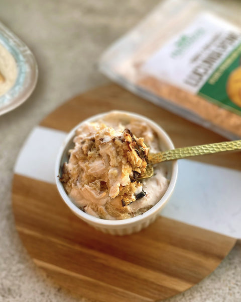 Yogurt Cheesecake with Lucuma Powder and Cookies